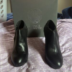 Black high heeled bootie